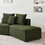 Curved Modular Sectional Sofa for Living Room, Oversized L Shaped Couch with Chaise Lounge Sofa Set, Upholstered Sofa with 3 Back Pillows & 2 Throw Pillow, for Home Office, Green W1765S00069
