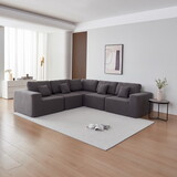 Luxury Modern U-Shaped Sectional Sofa Couch, Large Modular Sherpa Fabric Couch for Living Room, High-Density Foam, Comfortable, Easy assembly, Perfect for Families and Entertaining Guests