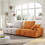 86.6" Large size two Seat Sofa,Modern Upholstered,Beige paired with yellow suede fabric W1767S00001