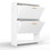 2 Drawer All Steel Large Shoe Cabinet, Freestanding Shoe Rack Organizer with Flip Door, 2 Tiers Modern Tipping Bucket Shoe Cabinet for Entryway, Hallway, Bedroom, White (Requires assembly)