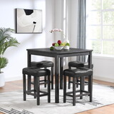 Dining Table, Bar Table and Chairs Set, 5 Piece Dining Table Set, Industrial Breakfast Table Set, for Living Room, Dining Room, Game Room