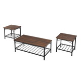 3 in 1 Coffee Table, Living Room Table with Open Storage, Coffee Table Set of 3 for Home, Office, Rustic Brown W1781110996