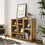 Open Wooden Open Shelf Bookcase, Freestanding Display Storage Cabinet with 7 Cube Storage Spaces, Floor Standing Bookshelf, Entryway, Living Room Storage Cabinet W1781115099