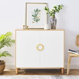 Most comfortable storage cabinet with doors and shelves, modern MDF feature cabinet with adjustable shelves, freestanding sideboard buffet cabinet for kitchen dining room living room hallway,