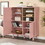 Storage cabinet with door, multifunctional storage cabinet, modern sideboard cabinet, wooden storage cabinet, leather handle drawer cabinet, home storage cabinet, office cabinet W1781P148613