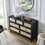 Bedroom 7 drawer dresser, rattan dresser modern wooden chest of drawers with spacious storage space for bedroom hallway living room W1781P183012