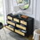 Bedroom 7 drawer dresser, rattan dresser modern wooden chest of drawers with spacious storage space for bedroom hallway living room W1781P183012