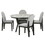 5 piece dining table and chair set, round dining table with 4 upholstered chairs, dining table set with storage W1781S00006