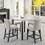 Five-piece dining set with imitation marble tabletop, restaurant combination set, solid wood dining table and 4 chairs, space-saving combination furniture for kitchen and dining room. W1781S00010