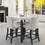 Five-piece dining set with imitation marble tabletop, restaurant combination set, solid wood dining table and 4 chairs, space-saving combination furniture for kitchen and dining room. W1781S00010