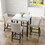 Five-piece dining set with imitation marble tabletop, restaurant combination set, solid wood dining table and 4 chairs, space-saving combination furniture for kitchen and dining room. W1781S00010