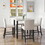 Five-piece dining set with imitation marble tabletop, restaurant combination set, solid wood dining table and 4 chairs, space-saving combination furniture for kitchen and dining room. W1781S00010