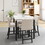 Five-piece dining set with imitation marble tabletop, restaurant combination set, solid wood dining table and 4 chairs, space-saving combination furniture for kitchen and dining room. W1781S00010