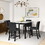 5 Piece Dining Table and Chair Set, Wooden Dining Table and Chair with 4 Chairs for Small Spaces, Modern Square Counter Height Dining Table, Compact Mid-Century Modern Home Table and Chair Set, Uphols