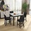 5 Piece Dining Table and Chair Set, Wooden Dining Table and Chair with 4 Chairs for Small Spaces, Modern Square Counter Height Dining Table, Compact Mid-Century Modern Home Table and Chair Set, Uphols
