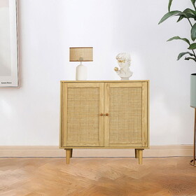Rattan Storage Cabinet: Accent Cabinet with Doors, Buffet Cabinet with Storage for Living Room, Hallway, Bedroom W1785118913