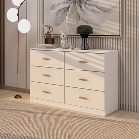 Modern White 6-Drawer Dresser for Bedroom - Ample Storage Wide Chest of Drawers, Sturdy & Safe W1785136021