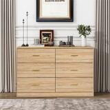Modern Natural 6-Drawer Dresser for Bedroom - Ample Storage Wide Chest of Drawers, Sturdy & Safe W1785P178138
