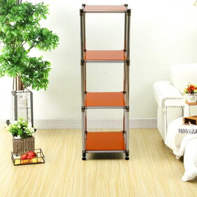 Korean orange 4-Tier Heavy Duty Stainless steel Storage Shelving Unit, 100lbs/shelf (49"H x 14.9"W x 13.7"D) for Indoor/Outdoor Organization, Modular Rack, Extremely Durabl W1790P238596