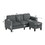Sofas for families, apartments, dorms, bonus rooms, compact Spaces with lounge lounges, 3 seater, L-shaped design for the chaise, 680 LBS capacity - dark grey W1793138477
