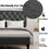 Full size Adjustable Headboard with Fine Linen Upholstery and Button Tufting for Bedroom, Wave Top dark Gray W1793140466