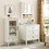 Bathroom Storage Cabinet, Medicine Cabinets for Bathroom with Mirror, 2 Doors 4 Adjustable Shelf + 3 Christmas Style Storage Basket, White Wood Cabinet Wall Mounted for Bathroom Laundry Room Kitchen