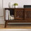 59 inch Mid Century Rattan TV Stand for 65 inch TV, Entertainment Cabinet, Media Console for Living Room Bedroom Media Room, Solid Wood Feet & Rattan Cabinet Doors - Dark Wood W1801115776
