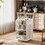4 Tier Kitchen Island Cart with Spice Rack & Locking Casters, Simple Design Mobile Kitchen Storage Islands for Kitchen Living Room Bedroom, White W1801138985