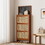 Rattan Shoe Cabinet for Entryway, Free Standing Shoe Rack with 3 Flip Drawers & Black Pegboard, Hidden Narrow Shoe Cabinet for Entrance Hallway, 24.88"W x 7.88" D x 65"H W1801P172870