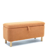 Basics Upholstered Storage Ottoman and Entryway Bench ORANGE