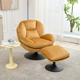 39A Rocking and Swivel Leisure chair lounge chair velvet Mustard Yellow (Ochre) color with ottoman W1805P216242