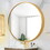 Tempered mirror 28" Wall Circle Mirror for Bathroom, Gold Round Mirror for Wall, 20 inch Hanging Round Mirror for Living Room, Vanity, Bedroom W1806P149707