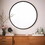 Tempered mirror 32" Wall Circle Mirror for Bathroom, Black Round Mirror for Wall, 20 inch Hanging Round Mirror for Living Room, Vanity, Bedroom W1806P149708