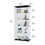 Glass Display Cabinet with 5 Shelves Double Door, Curio Cabinets for Living Room, Bedroom, Office, Black Floor Standing Glass Bookshelf, Quick Installation W1806S00003