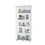 Glass Display Cabinet with 5 Shelves Double Door, Curio Cabinets for Living Room, Bedroom, Office, White Floor Standing Glass Bookshelf, Quick Installation W1806S00004