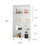 Two-door Glass Display Cabinet 4 Shelves with Door, Floor Standing Curio Bookshelf for Living Room Bedroom Office, 64.7"*31.7"*14.3", White W1806S00008