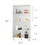 Two-door Glass Display Cabinet 4 Shelves with Door, Floor Standing Curio Bookshelf for Living Room Bedroom Office, 64.7"*31.7"*14.3", White W1806S00016