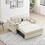 Sleeper Sofa Couch w/Pull Out Bed, 55" Modern Velvet Convertible Sleeper Sofa Bed, Small Love seat Sofa Bed w/Pillows & Side Pockets for Small Space, Living Room, Apartment,Beige
