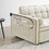 Sleeper Sofa Couch w/Pull Out Bed, 55" Modern Velvet Convertible Sleeper Sofa Bed, Small Love seat Sofa Bed w/Pillows & Side Pockets for Small Space, Living Room, Apartment,Beige