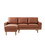 82.2"L-Shape Sofa Couch with Chais Mid-Century Copper Nail on Arms,strong wooden leg and suede fabric design that will complement any living space.Left Chaise, Brown W1825P147942