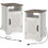 Accent Modern White Cabinet Wood Night Stands for Bedrooms Set of 2 Nightstands with Charging Station W1828137432