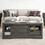Dark Gray Wood Small Living Room Tables End Side Storage Coffee Table with Storage Barn Door Living Room W1828137434
