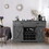 Adjustable Dark Gray Barn Door Pantry Sideboard Bar Storage Cabinet with Doors and Shelves Dining Living Room W1828137436