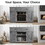 Adjustable Dark Gray Barn Door Pantry Sideboard Bar Storage Cabinet with Doors and Shelves Dining Living Room W1828137436