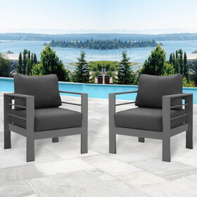 Aluminum Single Grey Black Couch Sofa Set for Patio Garden Outdoor W1828140113