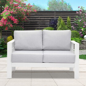 Aluminum Double Two Seater Couch Sofa White Furniture for Patio Outdoor W1828140152