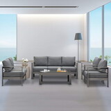 Grey Triple Small Couches Comfy Sofa Patio Furniture Witn Aluminum Frame Outdoor W1828140155