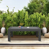 Rectangle Small Aluminum Grey End Coffee Table Furniture for Patio Garden Outdoor W1828140323