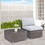 2 Piece Light Grey Sofa Small Armless Single Rattan Sofa Couch Set with Small Couch Table W1828140354