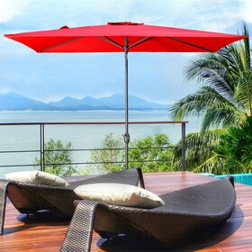 6.5FT X 10FT Patio Umbrella Outdoor Red Uv Protection W1828P147150